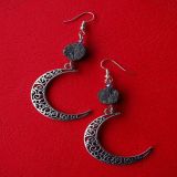 Chalcopyrite and Half Moon Pendant - Earrings